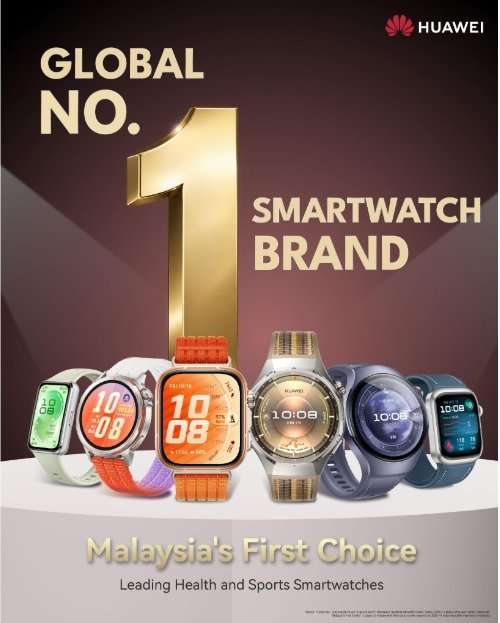 HUAWEI RETAINS GLOBAL NO.1 SMARTWATCH BRAND AND LEADS MALAYSIA'S SMARTWATCH MARKET IN H1 2026